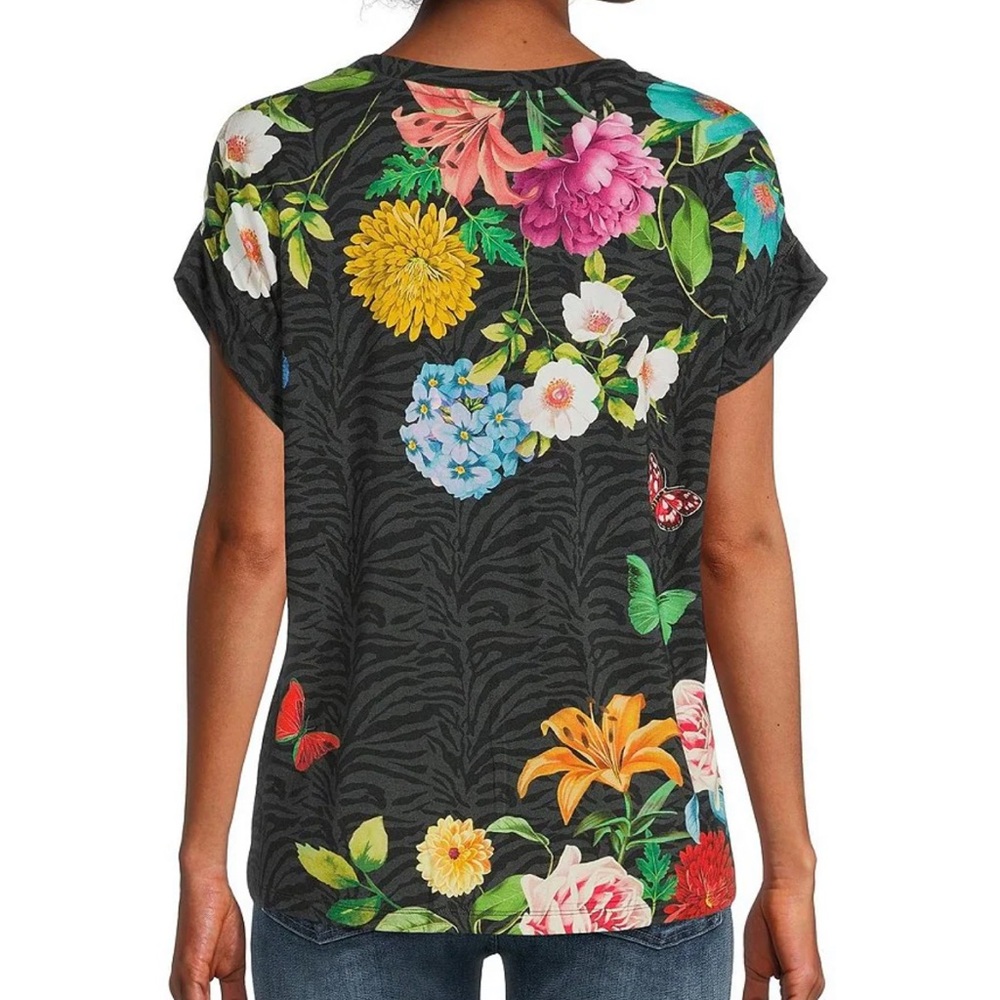 Johnny Was Blooming Breeze Floral Crew Neck Relaxed Knit Top - Picture 2 of 8